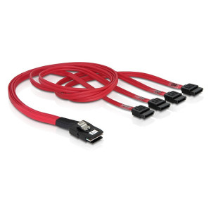 DeLOCK MiniSAS SFF-8087 36-pin naar 4x 7-pin SATA adapter