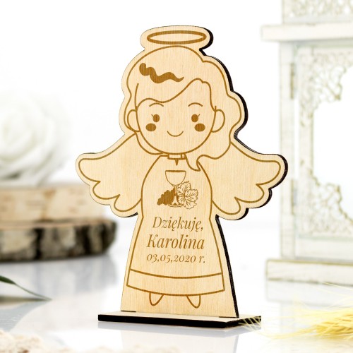Podziękowania dla gości komunijnych z grawerem (10 sztuk) - Aniołek