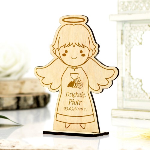 Aniołek z grawerem dla gości komunijnych (10 sztuk) - Ważny dzień