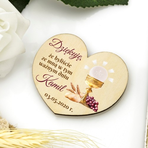 Magnes drewniany na podziękowanie dla gości (10 szt) - W ważnym dniu