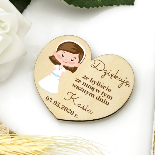Magnes drewniany na podziękowanie dla gości (komplet 10 szt)- Dziękuję