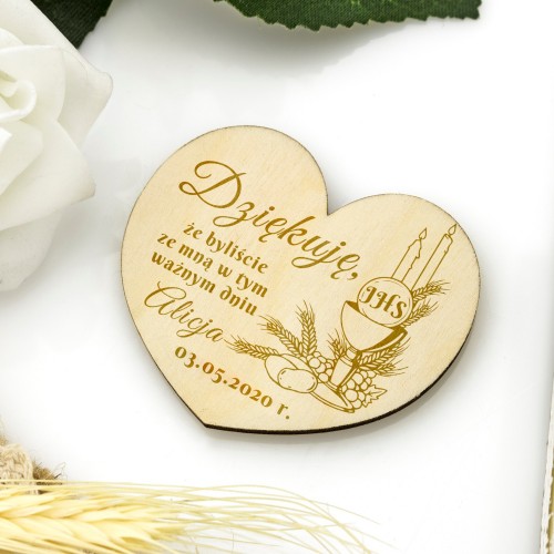 Magnes drewniany z grawerem podziękowania (10 sztuk) - Ważny Dzień