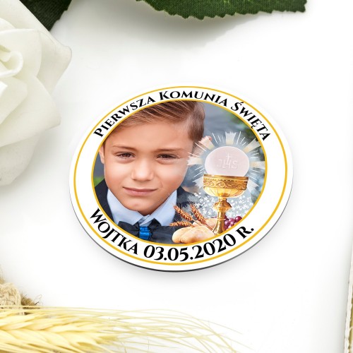 Magnes ze zdjęciem na podziękowanie dla gości (11 sztuk) - Dzień Komunii