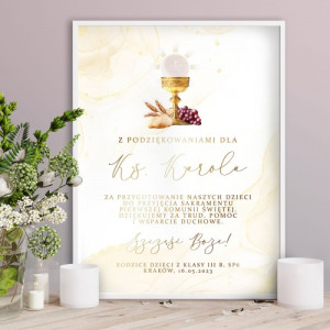 Plakat w ramce (30x40 cm) dla księdza - Podziękowania