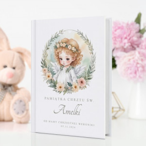 Biblia dla dzieci z nadrukiem na chrzest dla dziewczynki - Nasz Aniołek