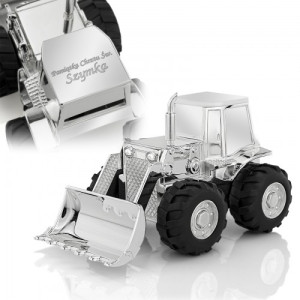 Skarbonka traktor z grawerem na chrzest dla chłopca - Farmer