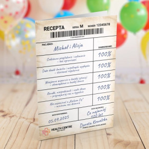 Kartka na ślub z życzeniami - Recepta na miłość