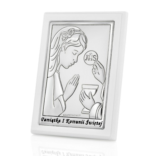Obrazek Pamiątka I Komunii dla dziewczynki (7,5x10,5 cm) + opcja graweru