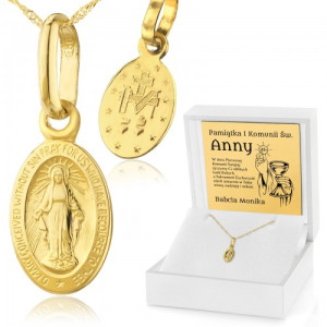Medalik złoty Matka Boska Cudowna pr. 585 dla chłopca - Liturgia
