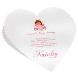 Szatka na chrzest z nadrukiem imienia i daty - Crystal White Rose