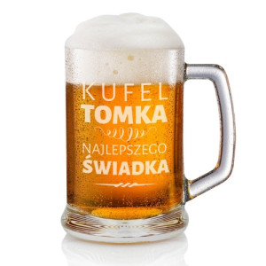 Kufel do piwa z grawerem dla świadka - Najlepszy Świadek