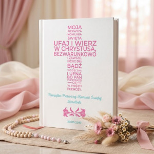 Biblia dla dzieci z nadrukiem dedykacji na komunię - Modlitwa Dziewczynki