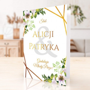 Kartka ślubna z dedykacją dla nowożeńców - Gratulacje Młodej Parze