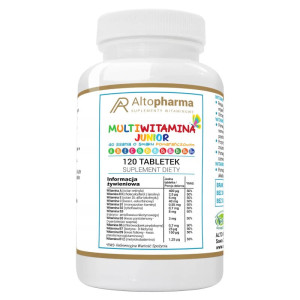 Multiwitamina JUNIOR dla dzieci do ssania o smaku pomarańczowym Alto Pharma - 120 tabletek