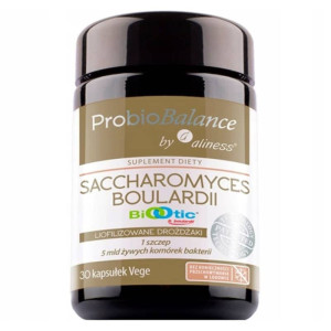 Probiotyk Saccharomyces Boulardii Drożdżaki Biootic ProbioBalance Aliness - 30 kapsułek Vege