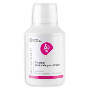 Biochelat Zn-Mn-Cr Uzupełnia niedobory cynku, manganu i chromu Invex Remedies - 150 ml