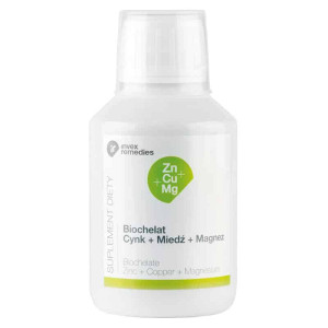 Biochelat Zn-Cu-Mg Uzupełnia niedobory cynku, miedzi i magnezu Invex Remedies - 150 ml