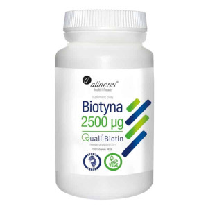 Biotyna QualiBiotin® 2500 mcg Aliness - Piękne włosy, skóra i paznokcie - 120 tabletek