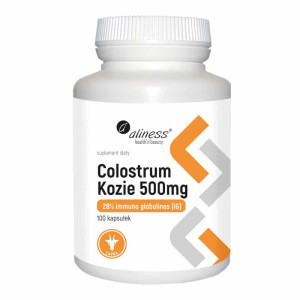 Colostrum Kozie 500 mg 28% Immuno Globulinses (IG) Aliness – 100 kapsułek