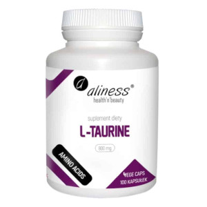 L-TAURINE 800 mg Aliness - Wsparcie mózgu, serca i mięśni - 100 kapsułek