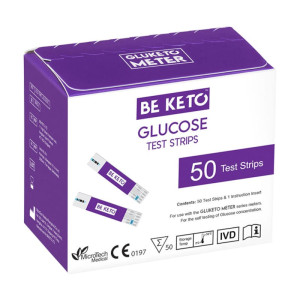 Testy paskowe GLUKOZA do Gluketo Meter BeKeto - Szybkie i precyzyjne pomiary glukozy - 50 sztuk