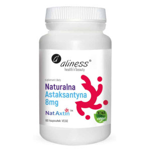 Naturalna Astaksantyna 8 mg Nat Axtin z mikroalg Aliness - 60 kapsułek