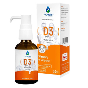Witamina D3 2000 IU Avitale w kroplach Aliness - 30 ml (600 porcji)