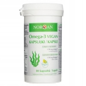 Norsan Omega-3 VEGAN Z olejem z alg morskich 1700 mg - 80 kapsułek