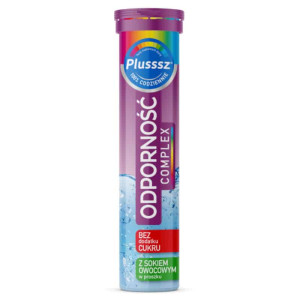 Plusssz ODPORNOŚĆ Complex 100% Polski Lek - 20 tabletek musujących o smaku maliny i czarnego bzu