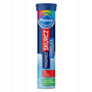 Plusssz MAGNEZ Skurcz Complex Polski Lek - 20 tabletek musujących o smaku pomarańcza-grejpfrut