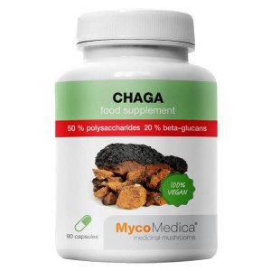 Chaga MycoMedica 50% polisacharydów - Zdrowie żołądka i jelit - 90 kapsułek