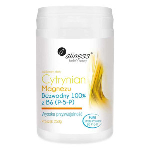 Cytrynian Magnezu Bezwodny 100% z witaminą B6 Aliness - 250 g proszek