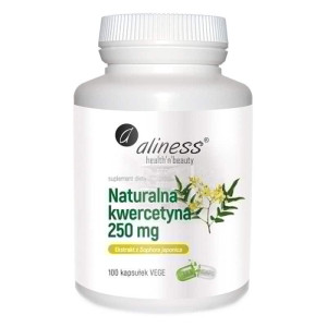 Naturalna kwercetyna 250 g Aliness - Blokuje działanie substancji alergennych - 100 kapsułek