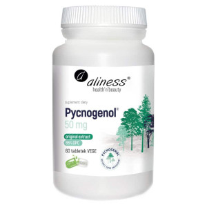 Pycnogenol extract 65% 50 mg Aliness - Działa przeciwzapalnie - 60 kapsułek