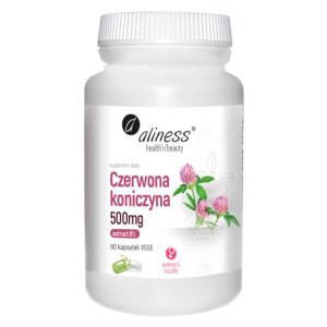 Czerwona koniczyna Aliness extract 8% 500 mg - Wsparcie zdrowia hormonalnego - 90 kapsułek