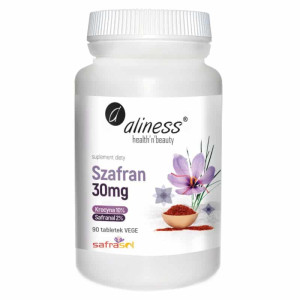 Szafran Safrasol 2%/10% 30 mg Aliness - Wspomaga równowagę emocjonalną - 90 tabletek
