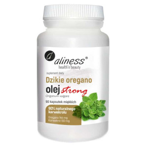 Dzikie oregano olej STRONG 100% naturalny Aliness - Wspiera układ trawienny - 90 kapsułek miękkich