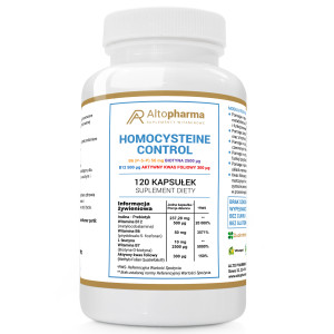 Homocysteine Control Modulator Forte B12 B6 B7 P-5-P B9 + L-leucyna + Probiotyk Alto Pharma - 120 kapsułek