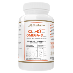 Witamina K2 + D3 2000IU Vit E + Omega-3 Alto Pharma - Wsparcie dla organizmu - 90 kapsułek