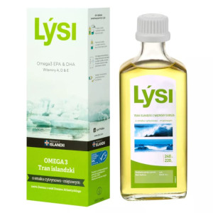 Islandzki tran Lysi – Z wątroby dorsza o smaku cytrynowo - miętowym - 240 ml