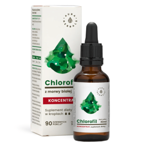 Chlorofil z morwy białej Aura Herbals - Wsparcie dla zdrowia i urody - 30 ml krople