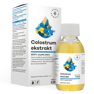 Colostrum Ekstrakt 100% czysta siara bydlęca Aura Herbals - Wspomaga układ trawienny - 125 ml płyn