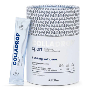 Colladrop Sport Kolagen morski 5000 mg Aura Herbals - 30 saszetek o smaku mango-marakuja