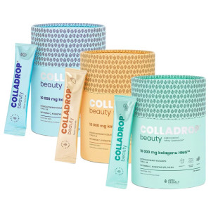 Colladrop Beauty kolagen HMG™ 10000 mg Aura Herbals - 30 saszetek różne smaki
