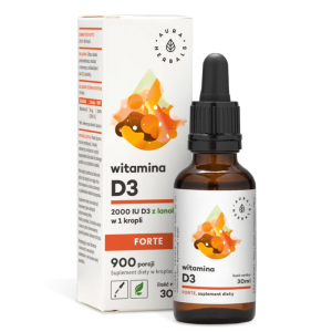 Witamina D3 2000 IU FORTE, MCT Aura Herbals - Wsparcie dla organizmu 30 ml krople