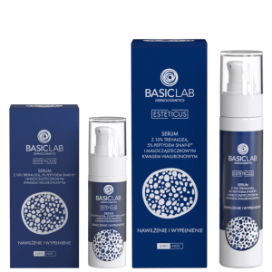 Serum z trehalozą 10% i 5% peptydem BASICLAB - Nawilżenie i Wypełnienie - 30 ml, 50 ml