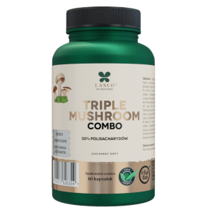 TRIPLE MUSHROOM Combo Lanco - Moc trzech grzybów Lions Mane, Reishi oraz Kordyceps - 60 kapsułek