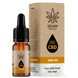 Olejek konopny 30% HEMP MEDICAL - Olej z konopi włóknistych 100% naturalny - 3000 mg