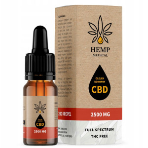 Olejek konopny 25 % Hemp Medical - Olej z konopi włóknistych - 2500 mg