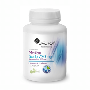 Maślan Sodu 720 mg, Kwas masłowy 170 mg Aliness - Wsparcie dla jelit - 100 kapsułek